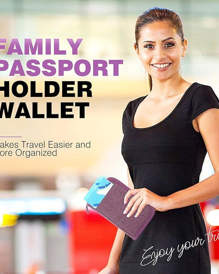 Single Passport Holder for Travel, RFID Travel Document Organizer for Women Waterproof Passport Wallet Men Portable Case for Cards, Boarding Pass, ID, Money, Tickets with Zipper