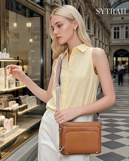 Anti-Theft Crossbody Purse for Women, Crossbody Shoulder Bag with Built-in Wallet & RFID Blocking for Travel Workout