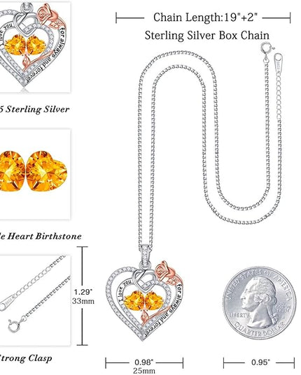 Iefil Christmas Gifts for Wife Women - 925 Sterling Silver Double Birthstone Necklace, Anniversary Birthday Gifts for Women, Jewelry Gift for Wife Girlfriend Mom Her