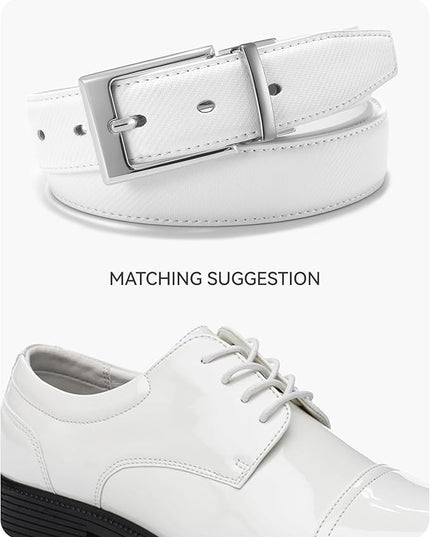 CHAOREN Reversible Belt Men 1 Piece - 1.25" Leather Dress Belt - Trim to Fit for Elegant Style