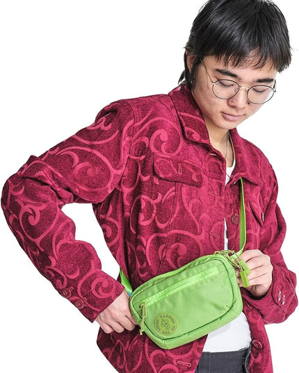 Baboon to the Moon Fanny Pack Mini 1.5L Compact Waist Bag Water Repellent Crossbody Belt Bag Lightweight Travel Everyday Bag for Men Women, Lime Breeze