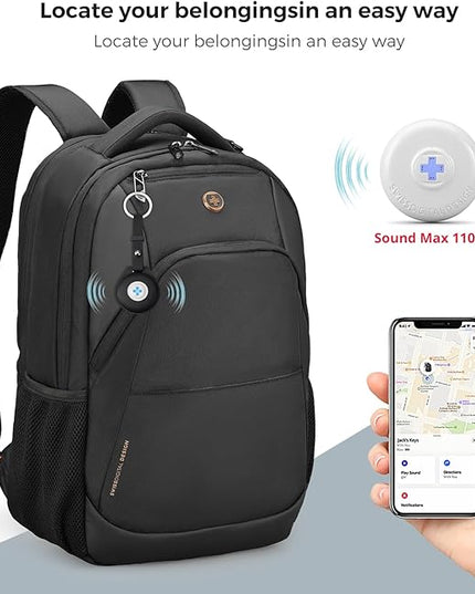 Swissdigital Design Adult Laptop Backpack, College Laptops Backpack with USB Charging Port for Men and Women Fits 16 Inch Notebook with Finder Keychain, Bluetooth Tracker, Item Locator for Keys