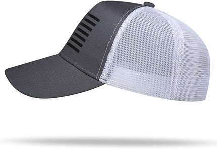 American Flag Trucker Hat - Snapback Hat, Baseball Cap for Men Women - Breathable Mesh Side, Adjustable Fit - for Casual Wear