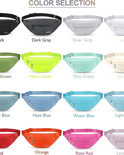 MAXTOP Large Crossbody Fanny Pack with 4-Zipper Pockets,Gifts for Enjoy Sports Festival Workout Traveling Running Casual Hands-Free Wallets Waist Pack Phone Bag Carrying All Phones