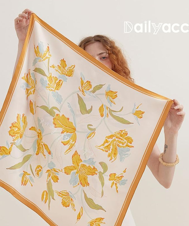Dailyacc Hair Bandanas Scarf For Women Lightweight Fashion Neck Silk Satin Head Scarves For Sleeping Handbags Scarf