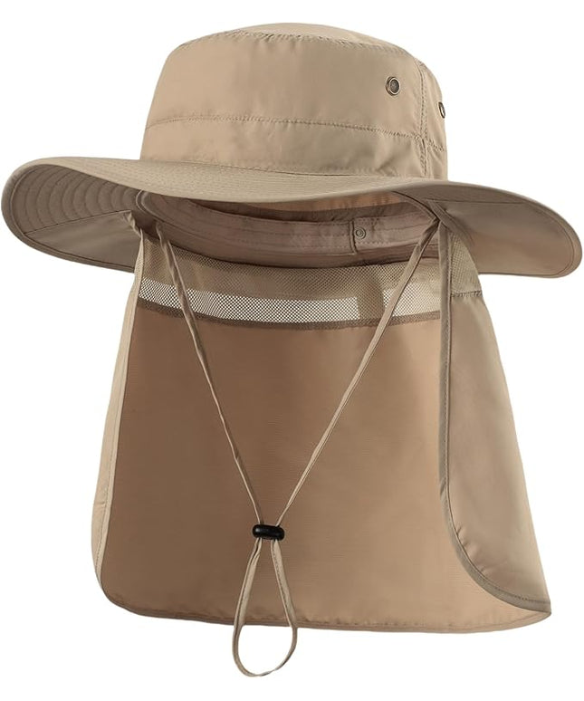 Home Prefer UPF50 Mens Sun Hat with Neck Flap Quick Dry UV Protection Cap Womens Wide Brim Fishing Hat Neck Flap Beach Garden