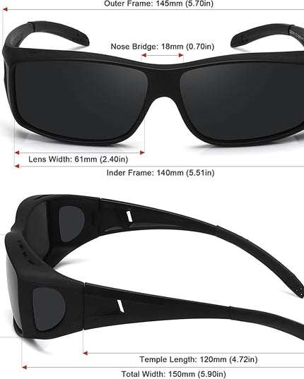 MEETSUN Fit Over Glasses Sunglasses for Men Women,Wrap Around Sunglasses Polarized UV400 Protection