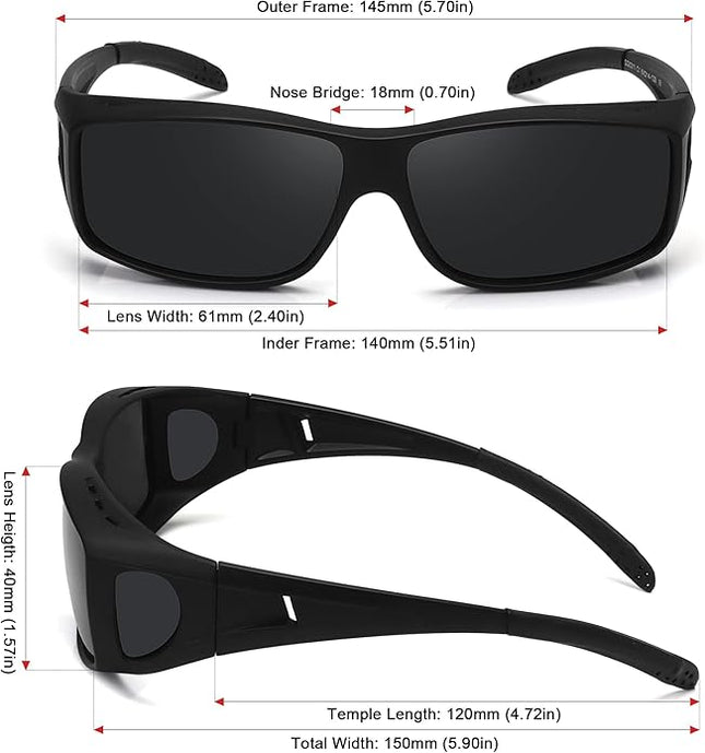 MEETSUN Fit Over Glasses Sunglasses for Men Women,Wrap Around Sunglasses Polarized UV400 Protection