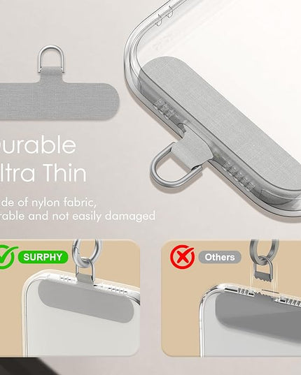 SURPHY Phone Charm, Phone Charms Strap with Tether Tab & Premium Metal Buckle, Cellphone Wrist Strap Chain
