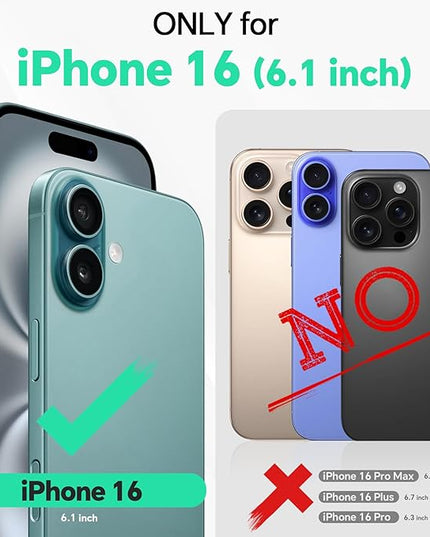 TUCCH Wallet Case for iPhone 16, [RFID Blocking] 4 Card Holder Kickstand [Shockproof TPU Interior Case] PU Leather Magnetic Closure Protective Flip Cover Compatible with iPhone 16 5G 2024, Cyan