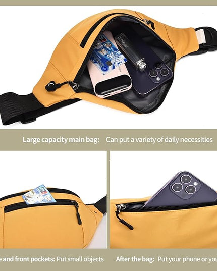 DAITET Crossbody Fanny Pack for Men&Women,Large Waist Bag & Hip Bum Bag with Adjustable Strap for Outdoors Workout Traveling Casual Running Hiking Cycling