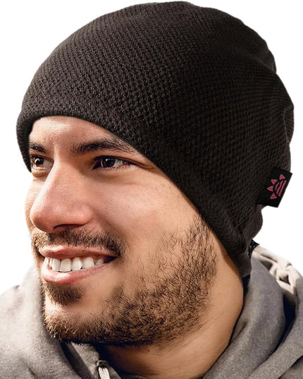 Lvaiz Mens Winter Beanie Hat Warm Fleece Lined Skull Cap for Men Reversible Women Windproof Watch Hat Knit Warm Unisex Beanie