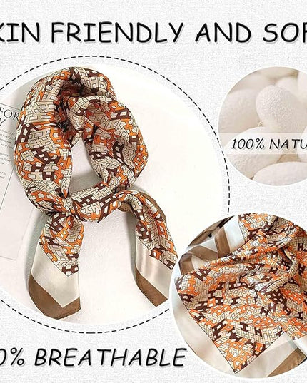 Dailyacc Hair Bandanas Scarf For Women Lightweight Fashion Neck Silk Satin Head Scarves For Sleeping Handbags Scarf