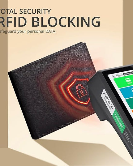 Oak Leathers Slim Leather Wallet for Men - RFID Wallets Credit Card Holder Ultra Thin Gift for Mens, Front Pocket Minimalist Design