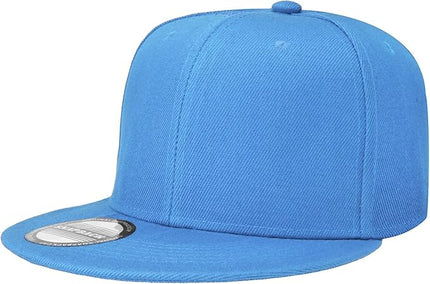 Classic Snapback Hat Cap Hip Hop Style Flat Bill Blank Solid Color Adjustable Size