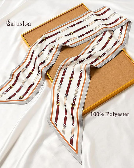 Purse Scarf For Handbags Head Scarves For Women's Hair Bags Scarfs Long Skinny Scarves Fashion Silky