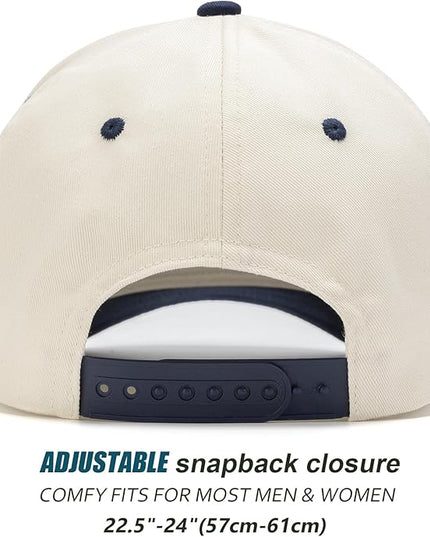 MEINICY Vintage Trendy Trucker Hat, Structured 5-Panel Snapback Hat, Adjustable Cotton Solid or 2-Tone Baseball Cap Men Women