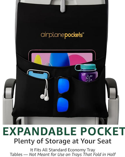 Airplane Pockets - Airplane Accessories - Plane Travel Essentials - Travel Organizer - Seat Storage Organizer - Air Travel Essentials - Seatback Organizer - International Travel Accessories Must-Haves