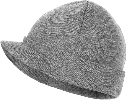Zylioo Oversize Beanie Hats, XXL Big Size Ribbed Knit Cuffed Winter Hat for Cold Weather, Warm Skull Watch Cap