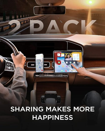 LISEN 2 Pack Magnetic Phone Holder for Your Car Magnet for Phone Car Mount Vent 6 Military Magnets Vent Cell Phone Holder Mount for Car Plate Fit All iPhone 17/16/15/14/13 Pro Max Plus Samsung S25