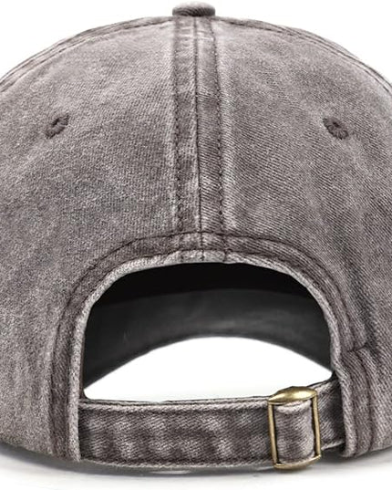 XXL Oversize Washed Denim Baseball Cap,Low Profile Jean Sports Cap for Big Heads 23.5"-25.5",Large Pigment Dyed Dad Hat