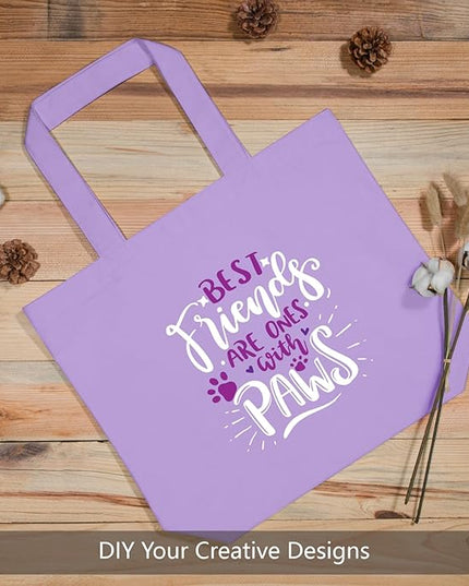 TOPDesign 3-Pack Super Strong Large 12oz Cotton Canvas Tote Bags, Reusable Grocery Shopping Cloth Bags, Fashionable Two-Tone Totes for Crafts, DIY Your Creative Designs