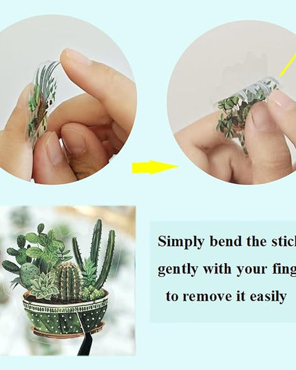 100PCS Green Plant Transparent Stickers,Potted Plant Floral Decals Stickers for Scrapbook Laptop Water Bottles Phone Guitar Decals for Adults (Green Plants)