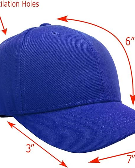 Falari Wholesale Bulk Lot 12-Pack Baseball Cap Adjustable Size Plain Blank Solid Color