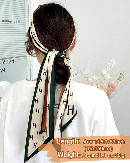 Dailyacc Hair Scarf for Women Fashion Silky Satin Headscarf Wrap Breathable Lightweight Neck Scarves For Handbag