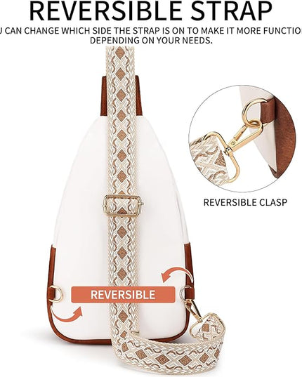 FALAN MULE Crossbody Bags for Women Trendy Leather Sling Chest Bag Fanny Packs for Women