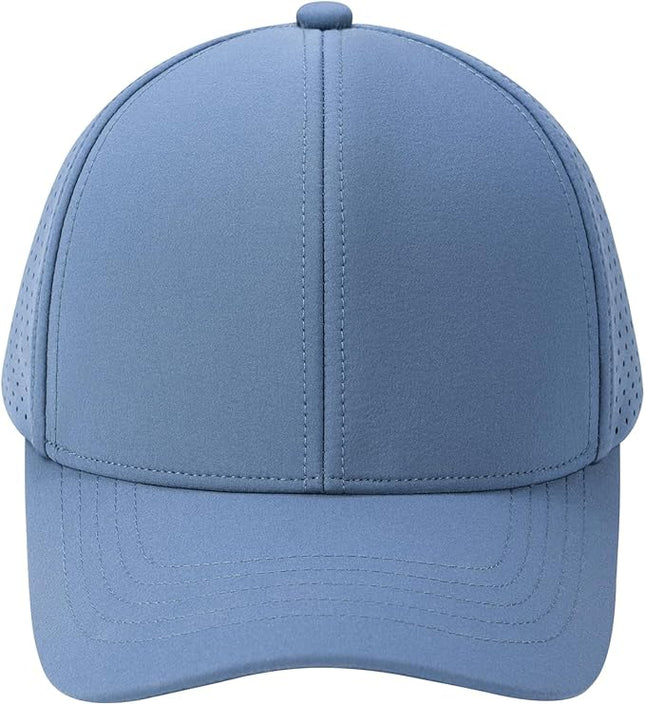 VOBOOM Men Quick Dry Baseball Cap Laser Cut Mesh Ball Curved Brim Snapback Hat