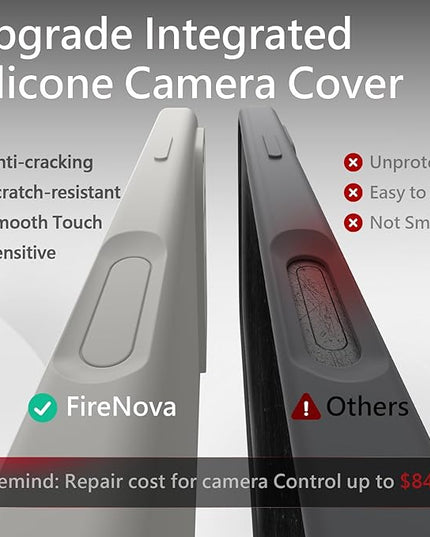 FireNova Magnetic for iPhone 17 Pro Max Case, Compatible with MagSafe, [Integrated Silicone Camera Control Button] [Camera Protection] Anti-Scratch Microfiber Lining Phone Case, 6.9", Natural Titanium
