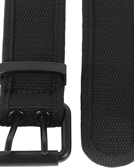 moonsix Canvas Web Belts for Men,Solid Color Casual Double Hole Grommet Belt