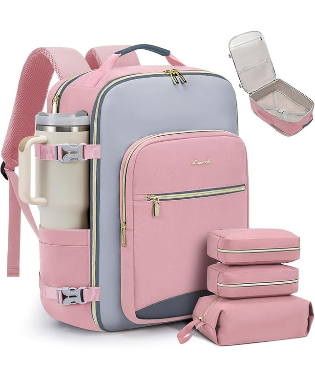 LOVEVOOK 50L Travel Backpack for Women & Men, Airline Approved Carry On Luggage with 3 Packing Cubes, TSA Overnight Bags, Waterproof Personal Item Bag, Weekender Essentials Backpacks fits 17" Laptop