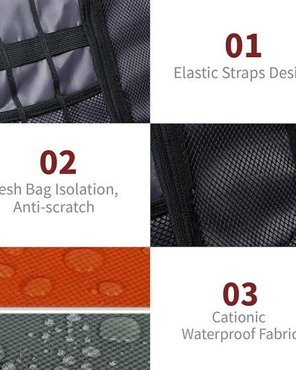 Electronics Travel Organizer,Portable Waterproof Electronic Travel Storage Bag for Small Charging Cord Storage,Charger,SD Card etc,for Travel,Business-Wine Red Black