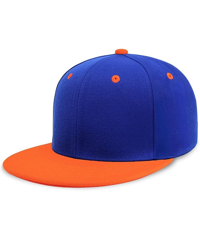 CHOK.LIDS Flat Bill Visor Classic Snapback Hat Blank Adjustable Brim High Top End Trendy Color Style Plain Tone Baseball Cap
