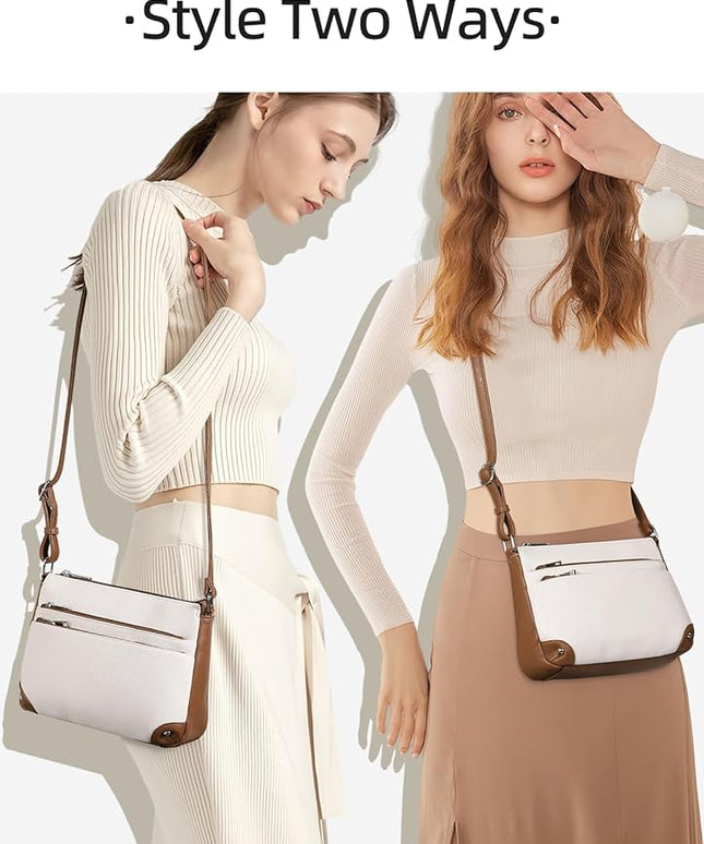 WESTBRONCO Crossbody Bags for Women, Medium Size Shoulder Handbags, Satchel Purse with Multi Zipper Pocket