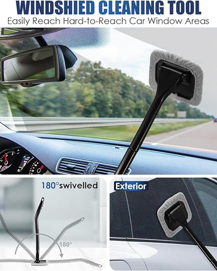 Viewsun 21Pcs Car Cleaning Kit with High Power Handheld Vacuum, Car Wash Mop with Long Handle, Bucket, Detailing Brush Set, Windshield Cleaner, Complete Interior Exterior Washing Supply for Men Women