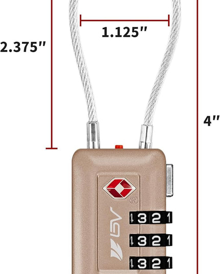 TSA Accepted Luggage Travel Lock, Set-Your-Own Combination Lock for School Gym Locker, Luggage Suitcase Baggage Locks, Filing Cabinets, Toolbox, Case (Titanium, 1 Pack)