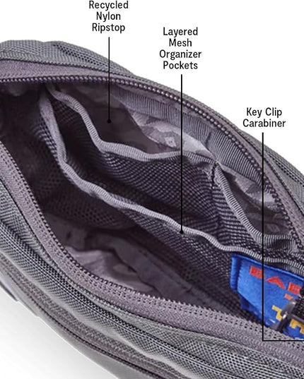 Baboon to the Moon Fanny Pack Mini 1.5L Compact Waist Bag Water Repellent Crossbody Belt Bag Lightweight Travel Everyday Bag for Men Women, Grey