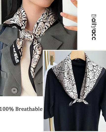 Dailyacc Hair Bandanas Scarf For Women Lightweight Fashion Neck Silk Satin Head Scarves For Sleeping Handbags Scarf