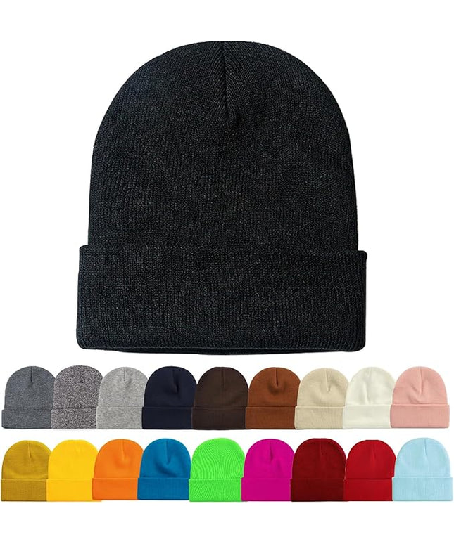 ZOORON 1&2 Pack Beanie for Men Women Slouchy Beanie Hats Winter Knit Caps Soft Ski Hat Unisex