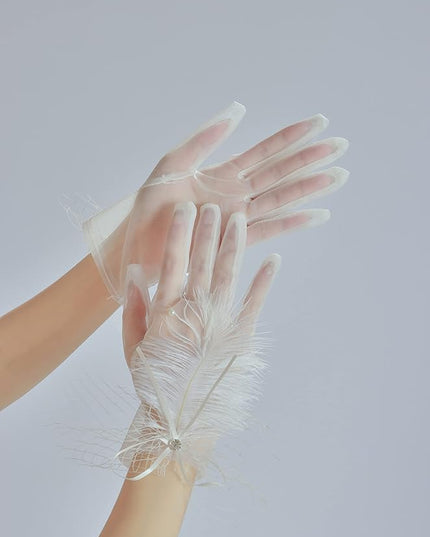 Sahabowi Satin Gloves Formal Bridal Banquet Party Wedding Opera Solid Colorful Mitten For Women