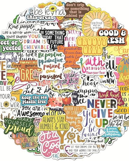 200 PCS Motivational Stickers, Affirmation Positive Quote Stickers, Waterproof Vinyl for Laptop Journal Scrapbook, Teens Adults Kids