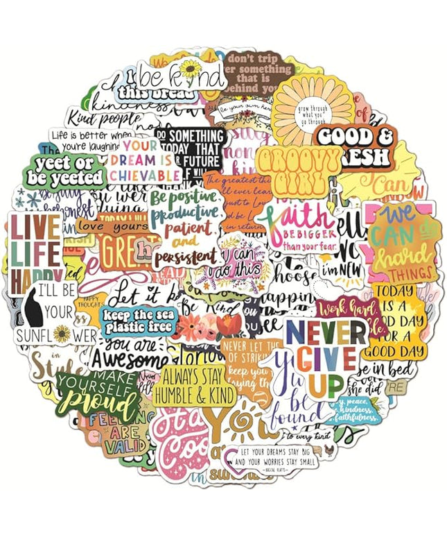 200 PCS Motivational Stickers, Affirmation Positive Quote Stickers, Waterproof Vinyl for Laptop Journal Scrapbook, Teens Adults Kids