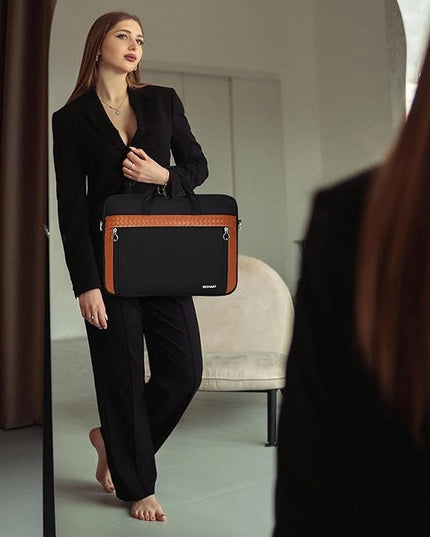 BESMART Slim Laptop Bag 15.6/17.3 Inch Laptop Briefcase for Women, Elegant Waterproof Shoulder Bags, Computer Messenger Bag