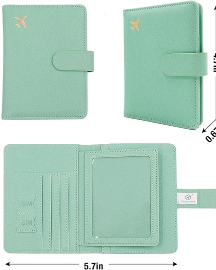 Melsbrinna Rfid Passport Holder for Travel women/Men, Cute Passport Wallet Rfid Blocking Card Slots, Rfid Passport Cover/CaseTravel Wallet, Passport Book Holder (1, Green4)