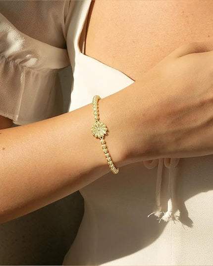 Gold Bracelets for Women 14K Gold Beaded Bracelets Stackable Bracelets for Women Gold Charm Bracelet Non Tarnish Gold Jewelry for Women Trendy