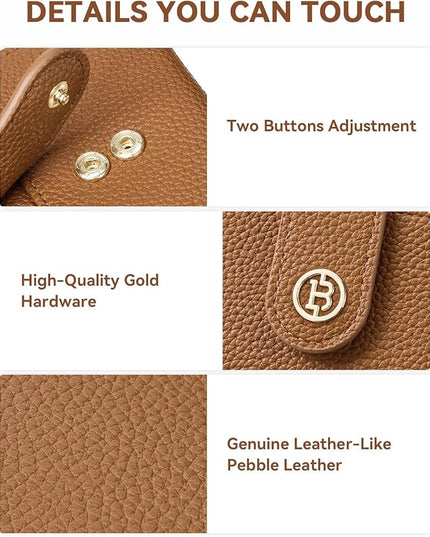 BOSTANTEN Slim Wallet for Women Small RFID Blocking Credit Card Holder Leather Bifold Wallets with Zipper Coin Pocket Brown