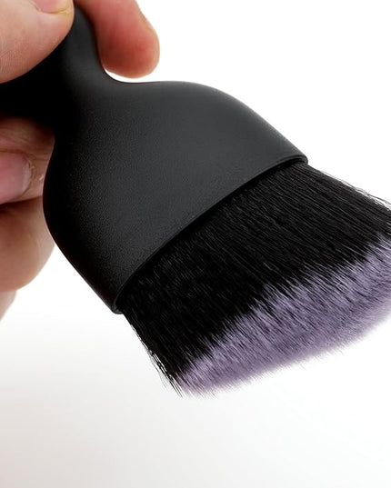 Car Detailing Brush, Soft Bristle Cleaning Brush, Scratch-Free Auto Duster Tool for Dashboard, Air Vents, Leather & Interior Cleaning (Black&White with Cap)